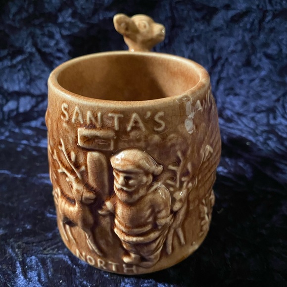Vintage Santa's Workshop North Pole Ceramic Mug With Deer Handle - Picture 2 of 6